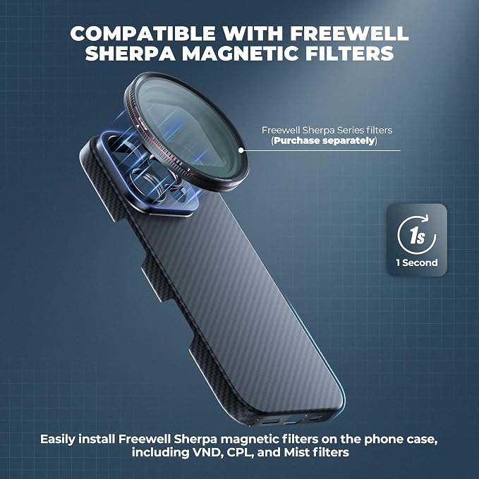 FREEWELL Pro Filmmaker Case for iPhone 16 Pro Max - 17mm Lens & Magnetic Filter - Image 2
