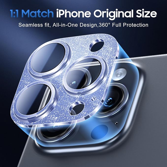 UniqueMe for 3 Pack iPhone 15 Pro/iPhone 15 Pro Max Camera Lens Protector - Image 5