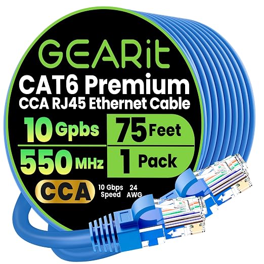 GEARit Cat 6 Ethernet Cable CCA LAN Network Cord, Network Cable by GEARit