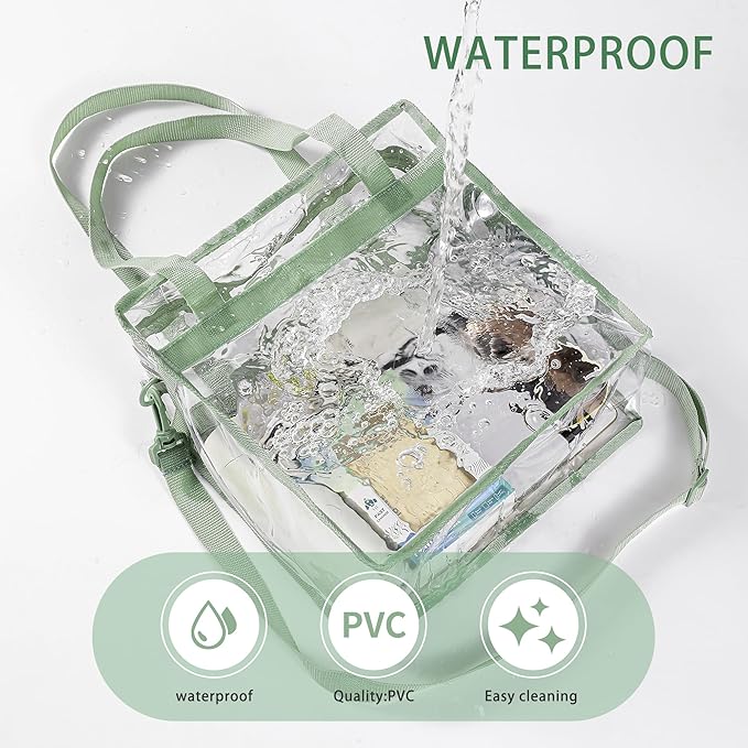 BAGAIL Clear Bags 12x6x12 Stadium Approved Clear Tote Bag - Image 6