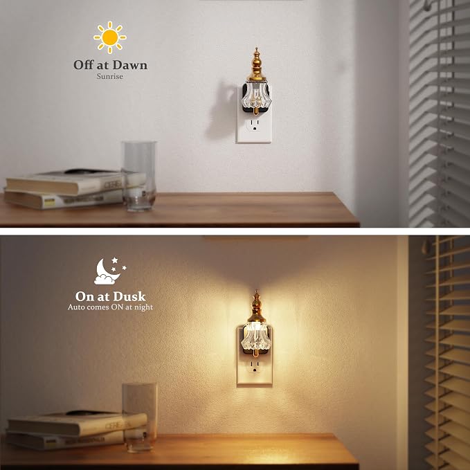 JandCase Night Light, Night Lights Plug into Wall, Glass Flower LED Nightlight - Image 2