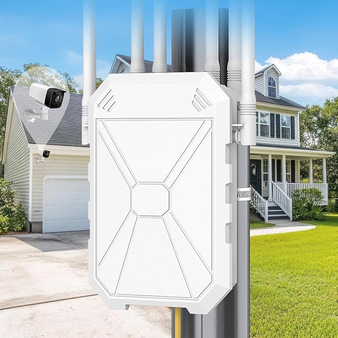 Outdoor WiFi Extender AC1200, Long Range WiFi Booster Signal Booster Outdoor by INEAUTO