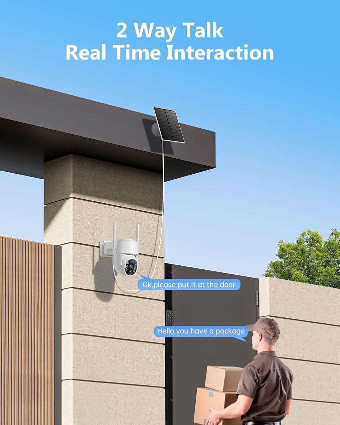 Gianteye 5G Solar Security Cameras Wireless Outdoor, 2K Cameras - Image 5