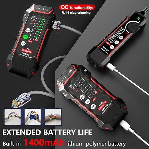 Network Cable Tester, RJ45/RJ11 Wire Tracer and Line Finder, Tone Generator - Image 3