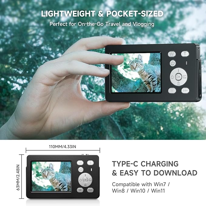 4K Digital Cameras for Photography, 64MP UHD Autofocus Compact Camera - Image 6
