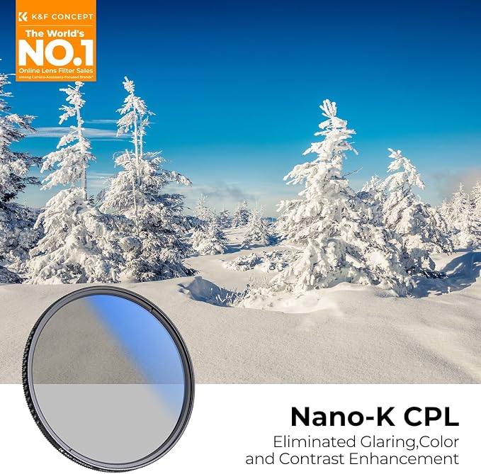 K&F CONCEPT 52mm Circular Polarizer Filter Ultra-Slim 18 Multi-Coated Optical - Image 2