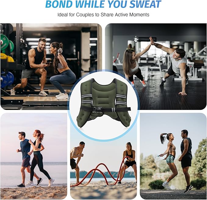 ZELUS Weighted Vest, 6lb/8lb/12lb/16lb/20lb/25lb/30lb Weight Vest - Image 4