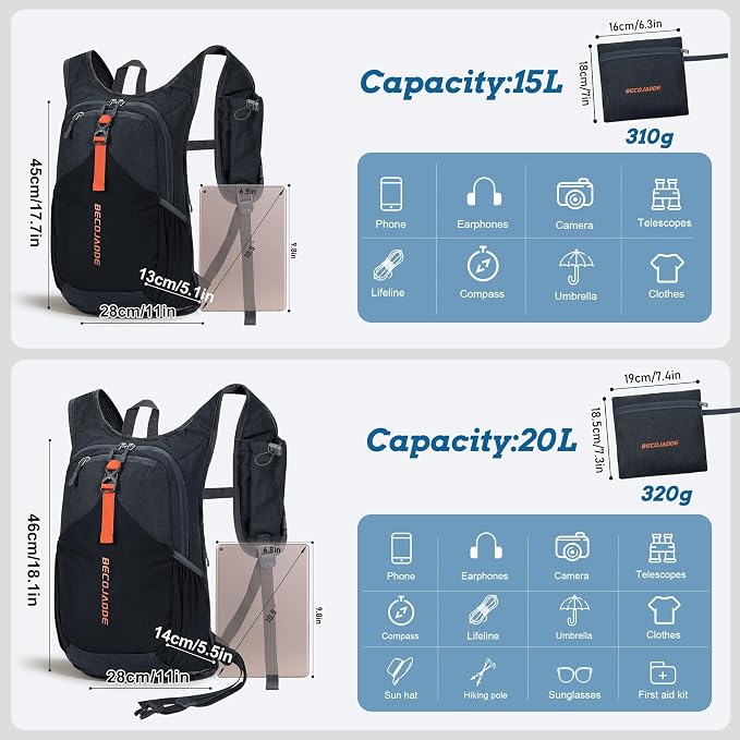 BECOJADDE 20L Small Hiking Backpack - Image 4
