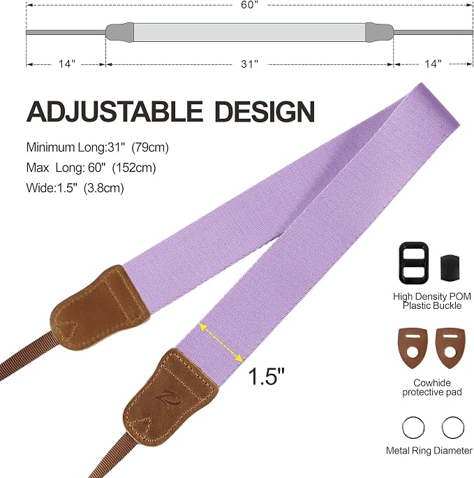 Padwa Lifestyle Light Purple Camera Strap - Image 6