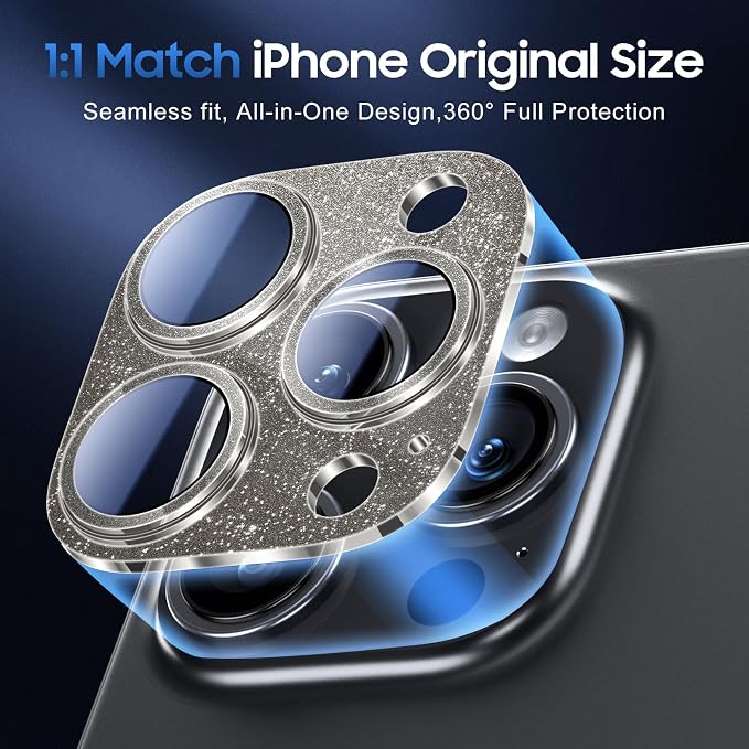 UniqueMe for 3 Pack iPhone 15 Pro/iPhone 15 Pro Max Camera Lens Protector - Image 5