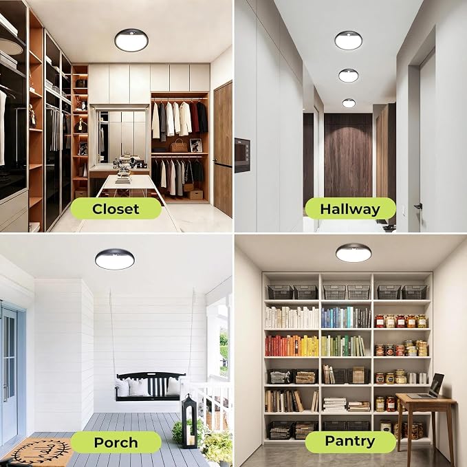 hepside 2 Pack Motion Sensor Ceiling Light Wired, 3000K/4000K/6500K LED Flush - Image 6