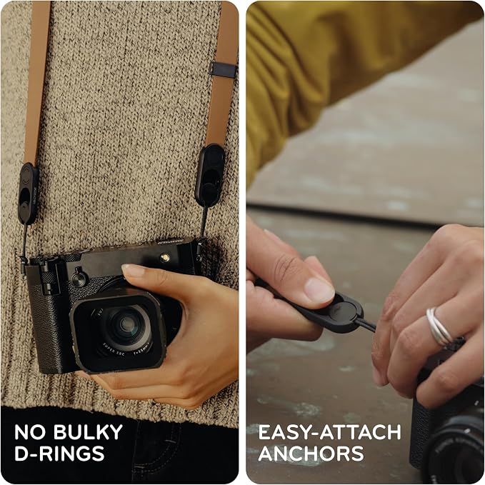 Peak Design Leather Camera Strap – Full-Grain Tan, 46.65" Cross-Body, Quick - Image 5
