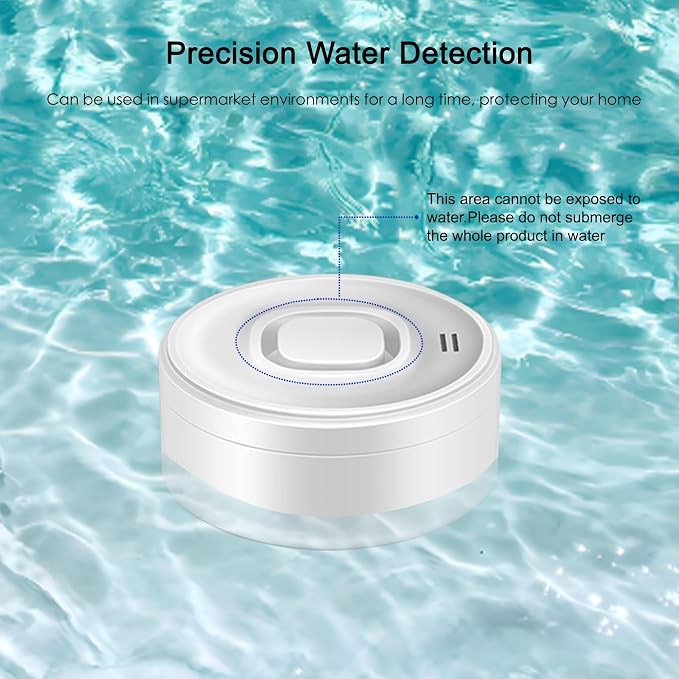 WiFi Water Leak Detector: Smart Water Sensor Alarm, 100dB Adjustable Alarm and - Image 7