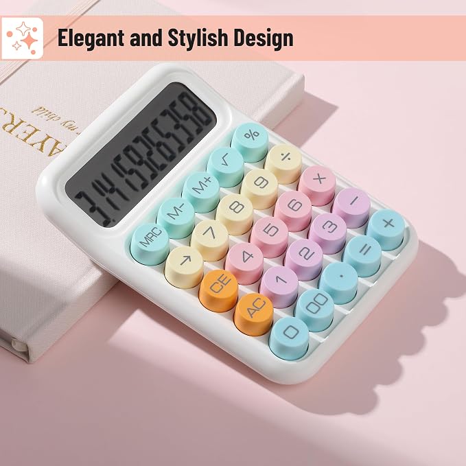 Mr. Pen- Mechanical Switch Calculator, 12 Digit Large LCD Display, Colorful - Image 4