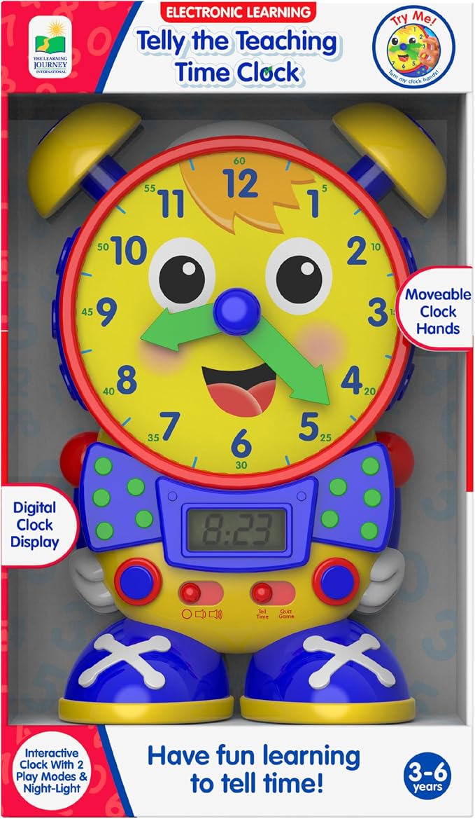 The Learning Journey Telly the Teaching Time Clock – Interactive Analog & by University+Games