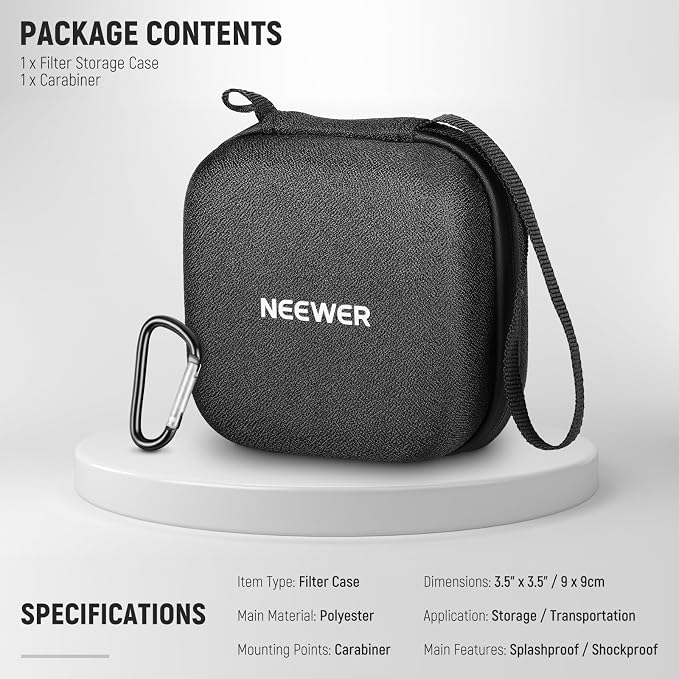 Neewer Storage Bag for 9 x 9 cm Filter, Shockproof Dustproof Waterproof - Image 6
