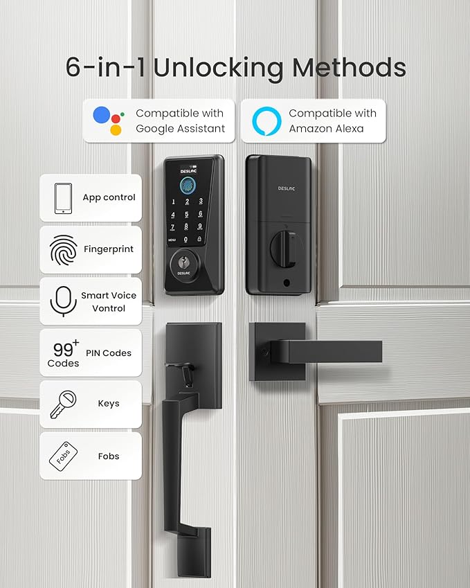 DESLOC Smart Lock D110 Plus, WiFi Fingerprint Smart Front Door Lock - Image 5