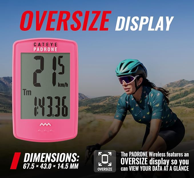 CATEYE Padrone Wireless Bike Computer – Oversized Display Cyclocomputer - Image 2