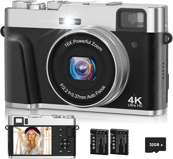 4K Digital Camera for Photography Autofocus, 48MP Vlogging Camera by HUBANFLY