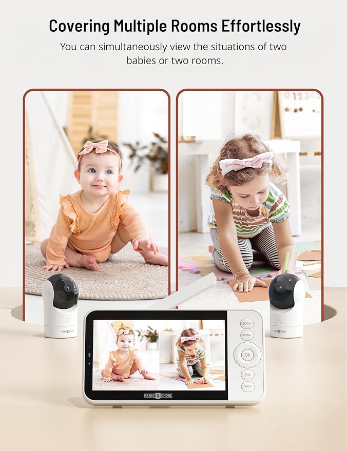 PARIS RHÔNE 2K Split-Screen Baby Monitor, 5” Smart Video Baby Monitor - Image 4