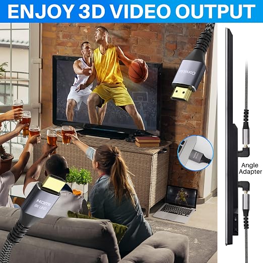 Conable 8K HDMI 2.1 Cable, Real Certified Cable, Ultra HD Braided Cord - Image 3