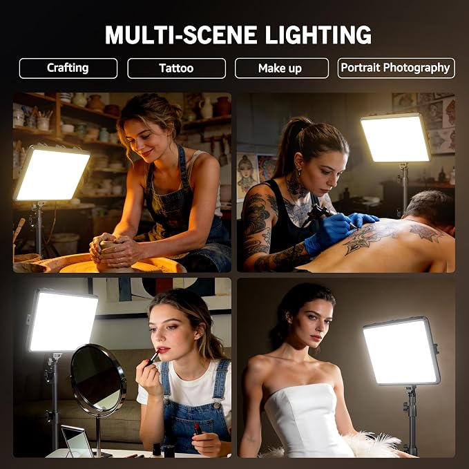 NiceVeedi 2-Pack 25W Photography Lighting, 2900-7000K Dimmable Ring Light - Image 6