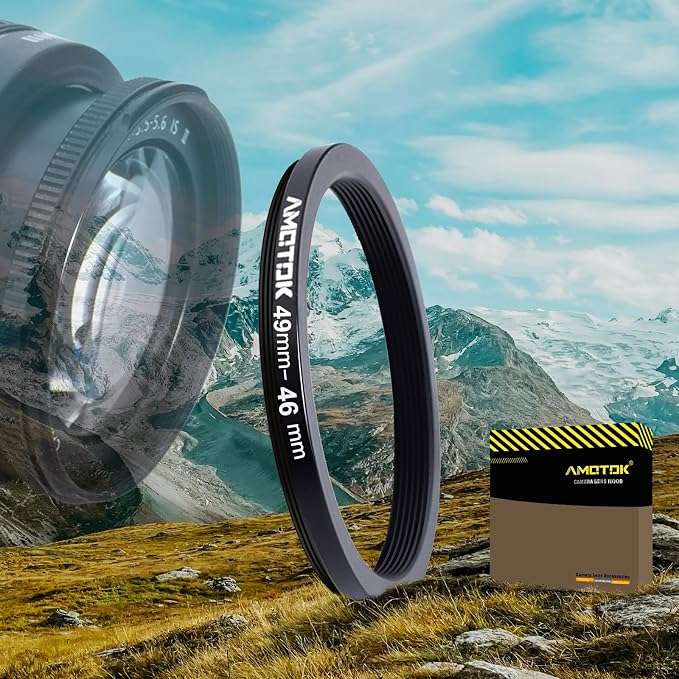 49mm Lens to 46mm Camera Lens Adapter, 49mm-46mm Filter Step-Down Ring by AMOTOK