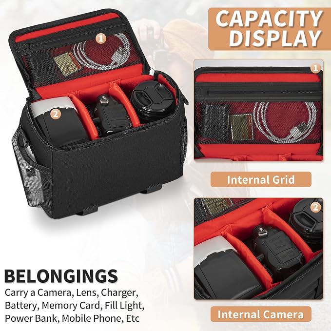 GMAK Waterproof Camera Bag for Photographers, Anti-shock Camera Shoulder Bags - Image 3