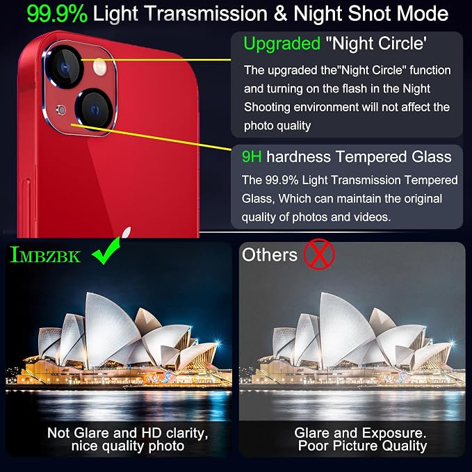 IMBZBK 3 Pack Screen Protector for iPhone 13 Tempered Glass - Image 6