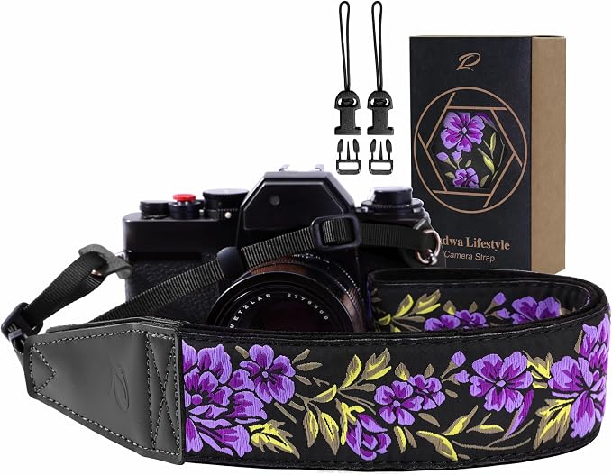 Padwa Lifestyle Purple Rose Camera Strap by PadwaLifestyleCameraStrap