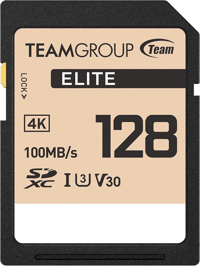 TEAMGROUP Elite 128GB UHS-I U3 V30 UHD Read Speed up to 100MB/s SDXC High Speed by TEAMGROUP