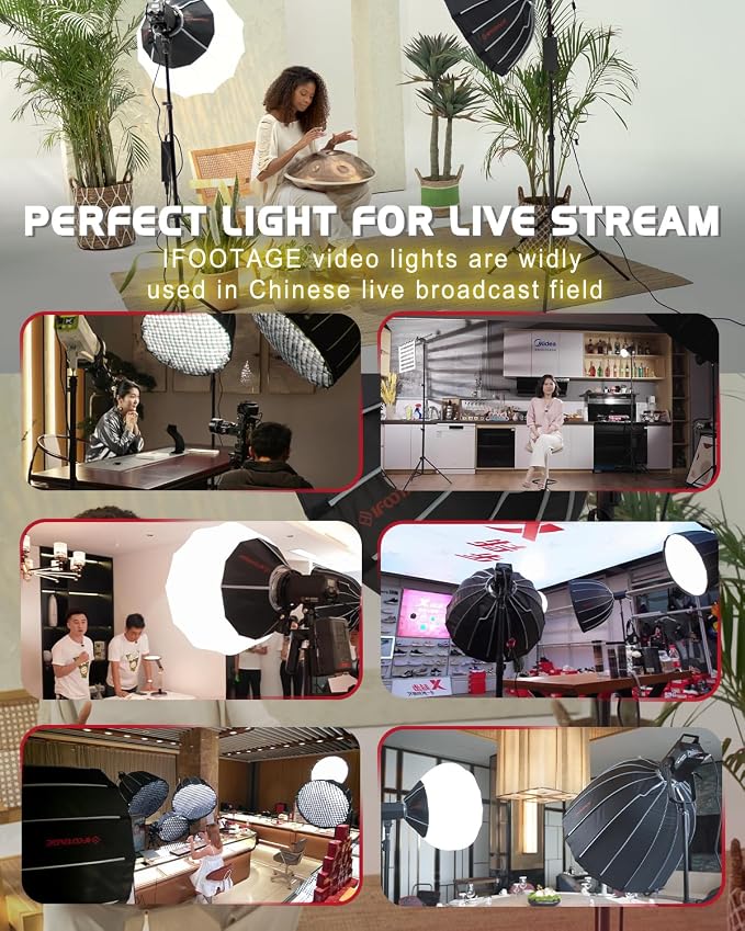 IFOOTAGE LED Video Light with Carry Bag, 70W SL1 60DN Daylight Photography - Image 4