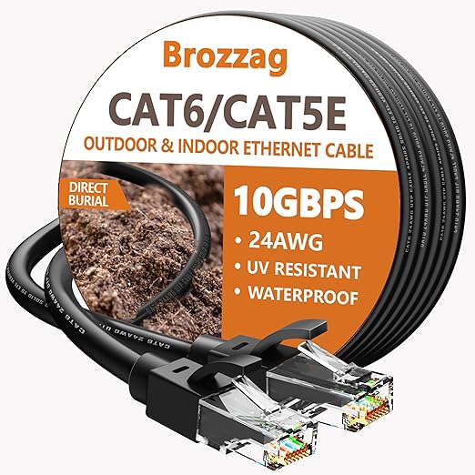 Ethernet Cable 50ft For Cat6/Cat5E, 10Gbps Compatible by Brozzag