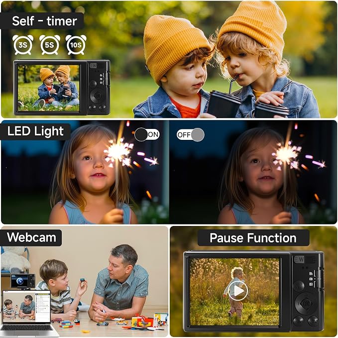 Digital Camera 4K, 2026 Upgrade Black Cameras - Image 4