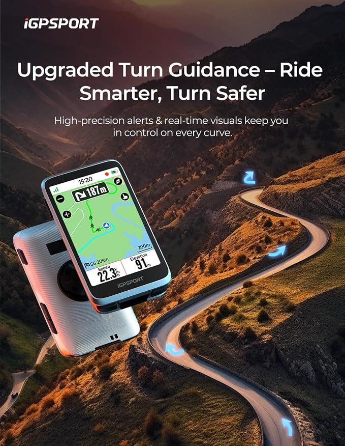 iGPSPORT BiNavi Bike Computer, 3.5‘’ Touch Screen Map Navigation Music Control - Image 2