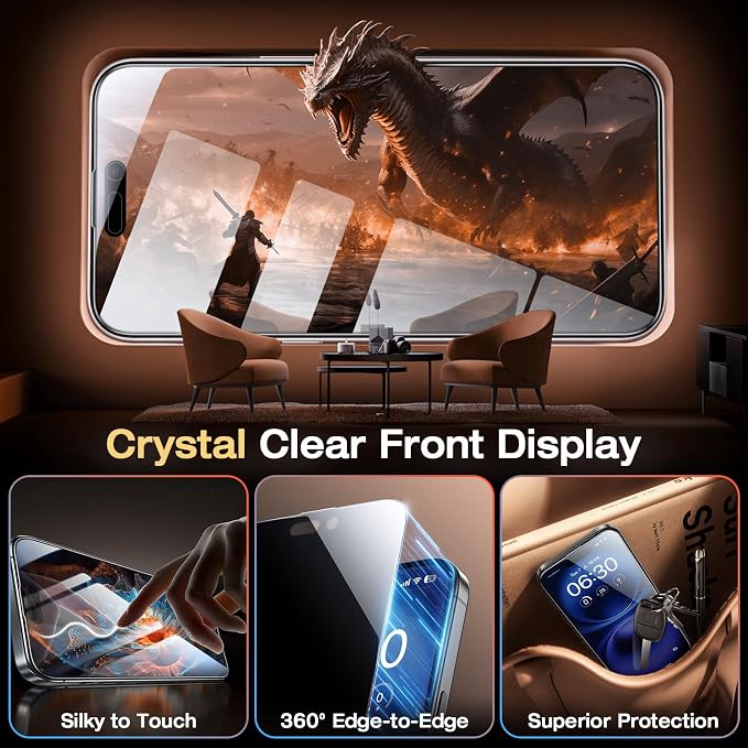 EGV Compatible for iPhone 16/iPhone 15 Privacy Screen Protector, Privacy Screen - Image 6
