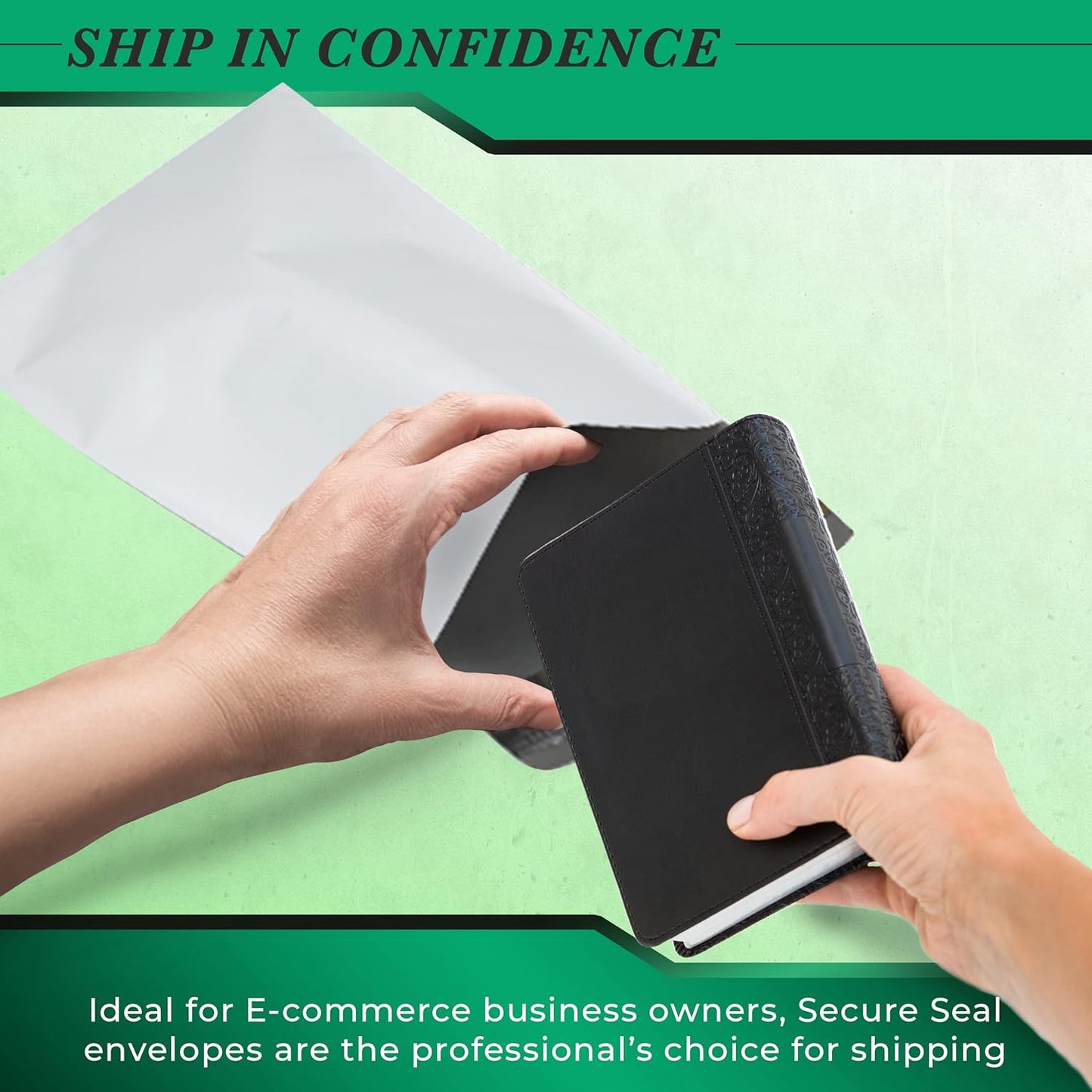 500 Pack Secure Seal White Poly Mailers - 14.5x19 Safe Shipping Bags - E-Commerce Self Sealing 2 Mil Poly Envelopes