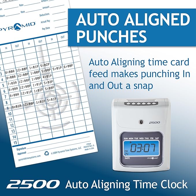 Pyramid Time Systems Small Business 2500 Time Clock Bundle, Unlimited Employees - Image 3