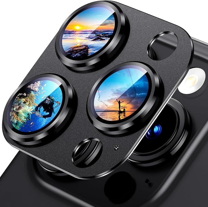 Uyiton Compatible with iPhone 15 Pro/iPhone 15 Pro Max Camera Lens Protector by Uyiton