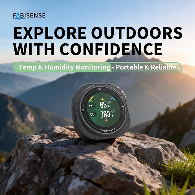 FABISENSE Smart Carbon Monoxide Detector, Portable Air Quality Monitor - Image 4
