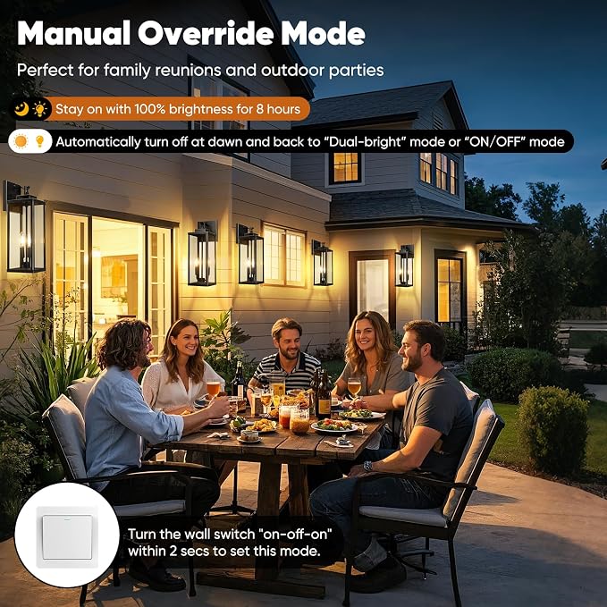 BesLowe 18” Upgraded Motion Sensor Outdoor Wall Lights, Dusk to Dawn Porch - Image 4