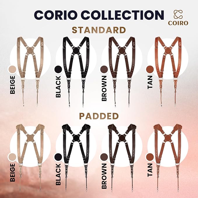 C Coiro Dual Camera Harness Shoulder Leather Camera Strap - Image 9