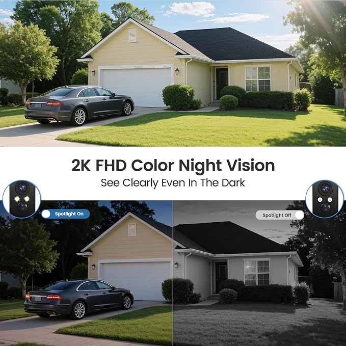 360° View Wireless Outdoor Security Camera, No Subscription Free 7-Day Cloud/SD - Image 5