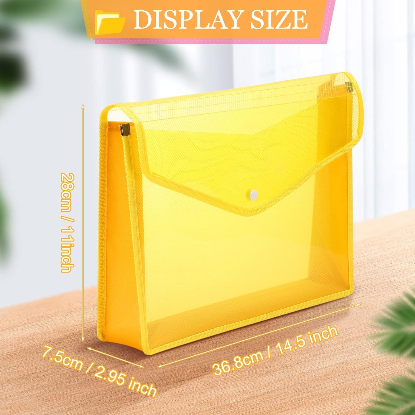 Epakh B4 Plastic Expanding File Folders Wallet for School Classroom Envelope File Folder Document Organizer Colorful Receipt Organizer with Snap Closure for Office (Bright Color,36 Pack)