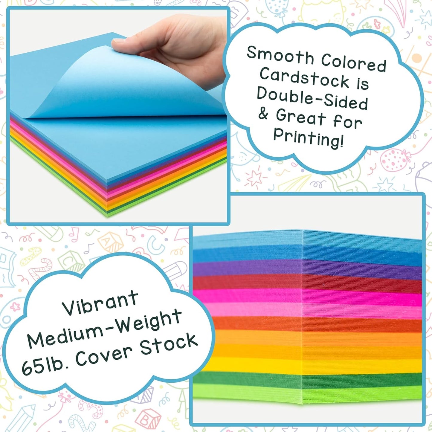 Hygloss Pink Bright Colored Cardstock - 8.5x11-Inch, 90 Sheets, 65 lb/ 176 gsm, Fade-Resistant, Acid-Free Color Card Stock Paper
