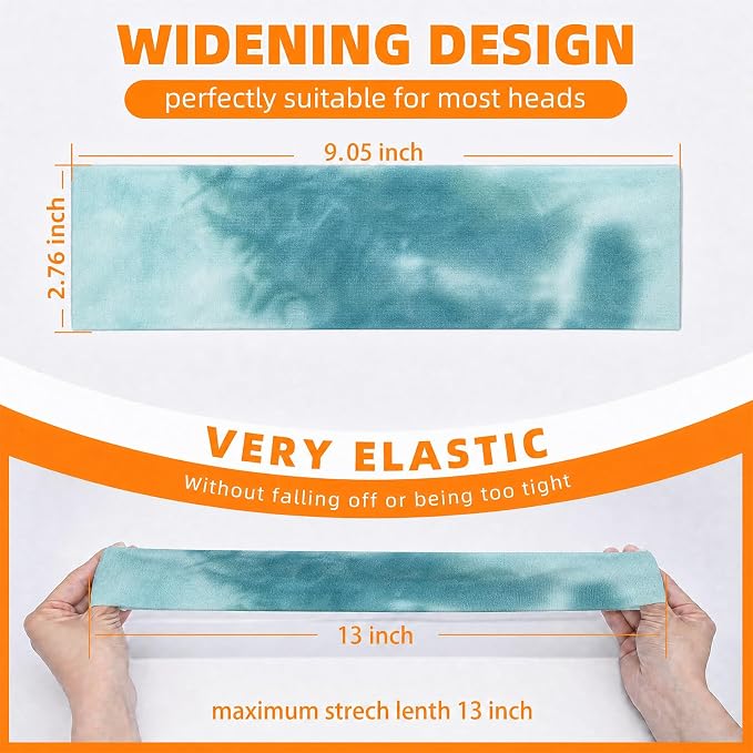 8PCS Summer-Exclusive Non Slip Sports Elastic Soft Running Fashion Headbands - Image 3