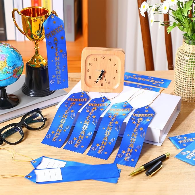 Wavwavw 100 Pcs Perfect Attendance Ribbons Bulk 8" x 2" Prizes Ribbons - Image 4
