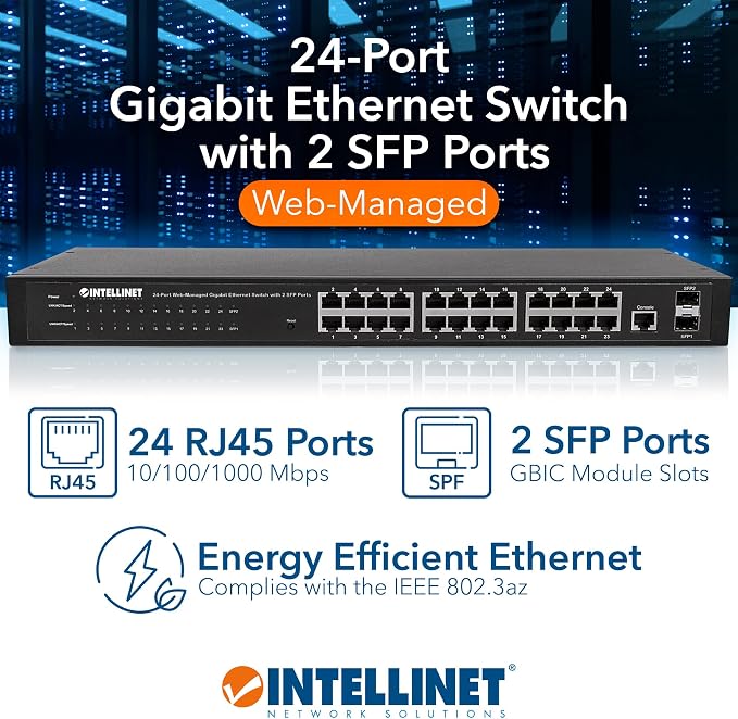 Intellinet 24 Port Web Managed Gigabit Ethernet Switch - Image 2