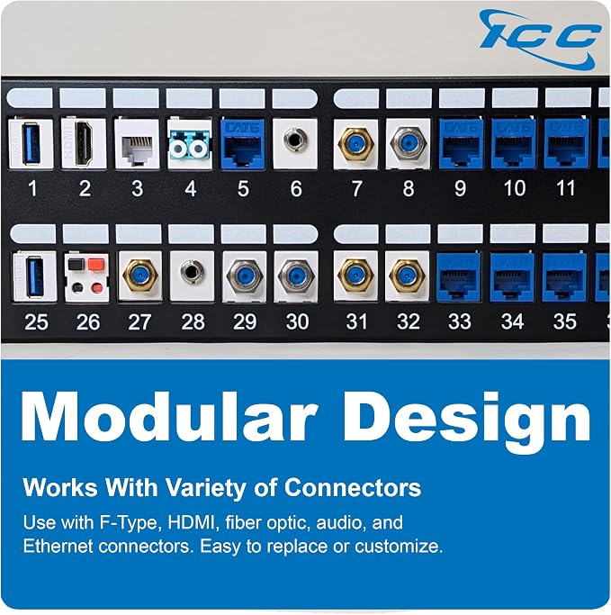 ICC 48 Port Blank Keystone 2U Patch Panel - Image 8