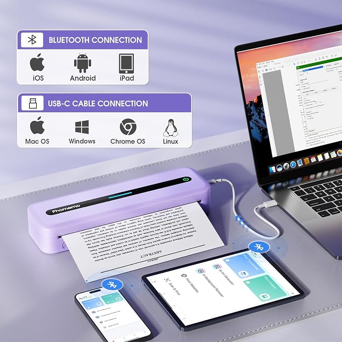 Phomemo Portable Thermal Printer, M832 Inkless Mobile Printer - Image 4